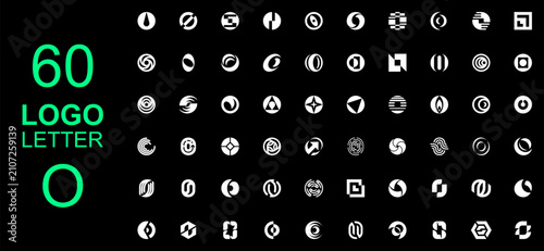Set of letter Q logo. Geometric abstract logos. Icon design