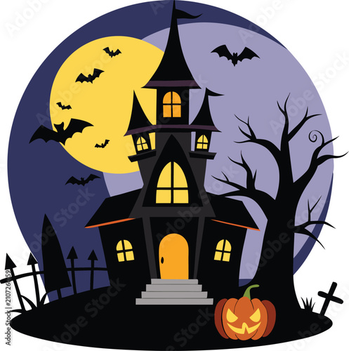Halloween night themed illustration an additional vector illustration
