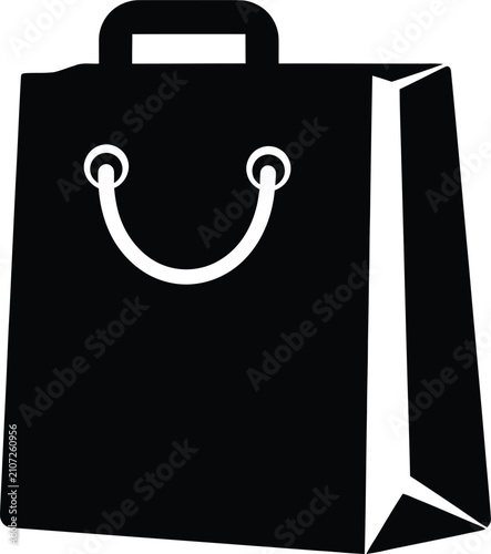 Valokuva Silhouette design of a paper shopping bag with sturdy handle vector