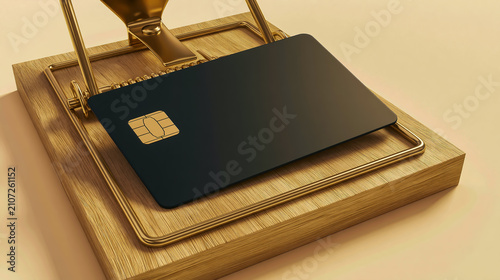 クレジットカードの過剰利用と借金リスクを表す金融コンセプト