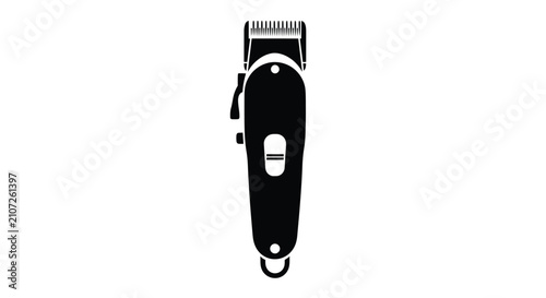 Photos Electric hair clippers in a black silhouette against a white background silhouet