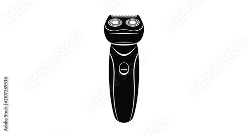 Bild auf Leinwand Electric razor in black silhouette against a white background a grooming tool fo