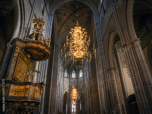 Canvas Print Uppsala cathedral in Sweden - the largest church in Scandinavia
