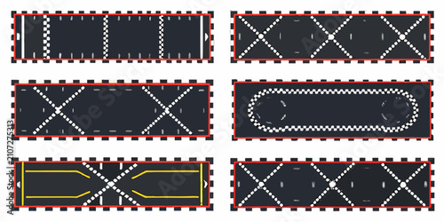 Bild auf Leinwand racing track layouts flat style on white background circuit course