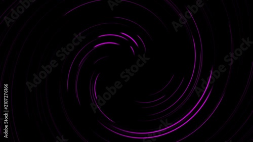 Abstract purple neon spiral motion background, glowing light trails animation