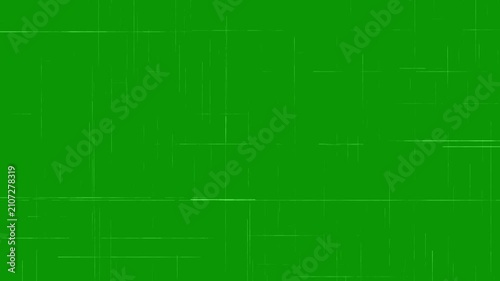 Minimalist tech line matrix pattern, futuristic digital data network visualization overlay for gaming videos, abstract cyberpunk glitch screen grid loop motion graphic on green background. 4k video