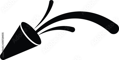 Foto Silhouette design of a celebratory party popper streamer effect vector