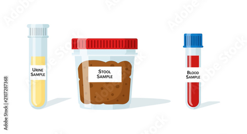 Medical Sample Containers With Labels Vector Silhouette
