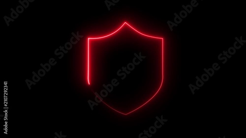 Shield Icon with Cyber Security Protection Symbol, Data Privacy Guard Concept, and Futuristic Cyberpunk Network Safety Tech Graphic on Black Background..