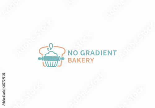 Floral Feminine Bakery Logo Featuring Cherry Cupcakes Artistically