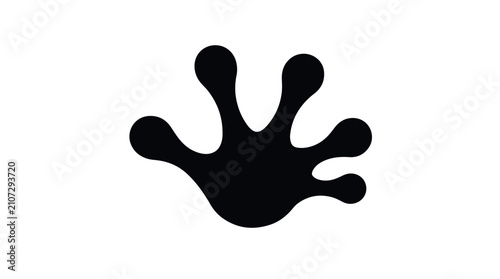 Gecko Footprint Silhouette vector, Black lizard foot icon on white background, Minimalist amphibian hand mark, gecko, paw print, silhouette, lizard, foot, icon, amphibian, hand, mark, branding.