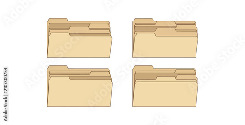 Manila File Folder Icon Set