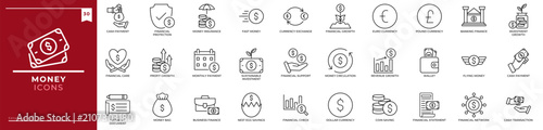 Foto Money, Outline icons collection