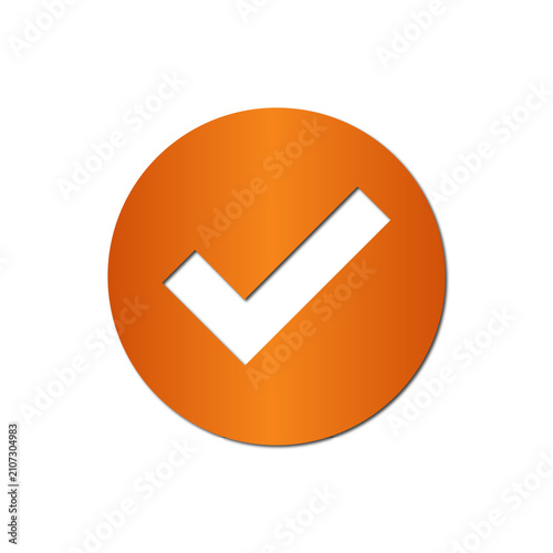 Orange Checkmark Circle Icon on Transparent Background PNG | Approved Tick Symbol with Green Circle on Transparent Background