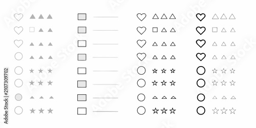 Canvastavla List marker and bullet point variations in a flat gray vector style