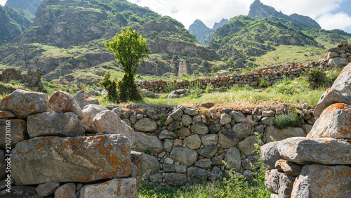 Upper Balkaria. Ruins of an old mountain village