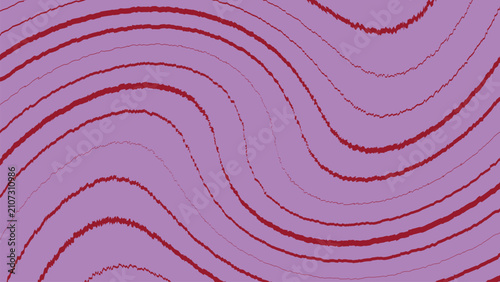 Abstract wavy pattern with dark red lines on a light purple background