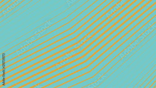 Abstract geometric background with diagonal orange lines on mint green