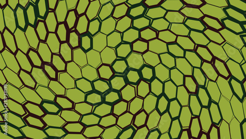 Green hexagon pattern background with swirl optical illusion effect