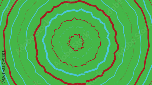 Abstract concentric circular pattern with jagged lines