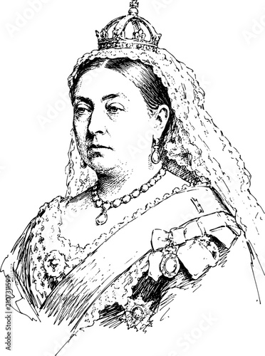 Bild auf Leinwand Queen Victoria British Queen, Longest-Reigning Nineteenth-Century Monarch, and S