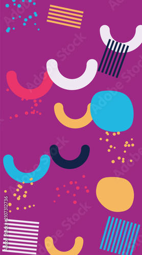 Abstract background design with colorful geometric shapes and minimalist patterns