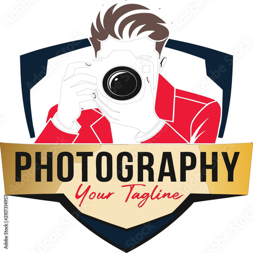 Sleek Male Photographer Emblem Logo