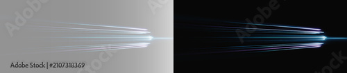 фотографія Abstract glowing convergent light rays on transparent and black background, futu