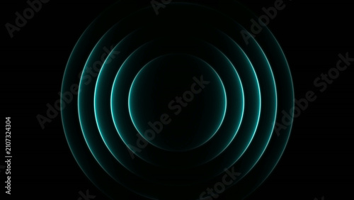 Canvastavla Abstract neon circle radio waves looping background
