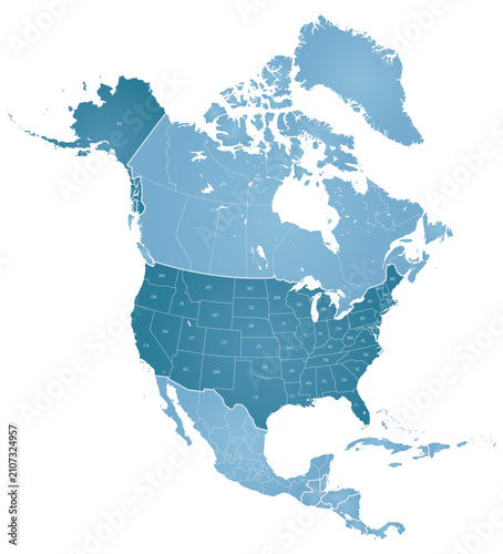 Vector map of North America	