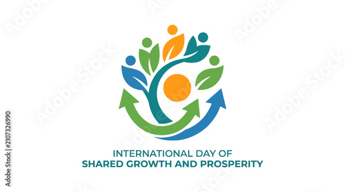Shared growth and prosperity logo with abstract figures.