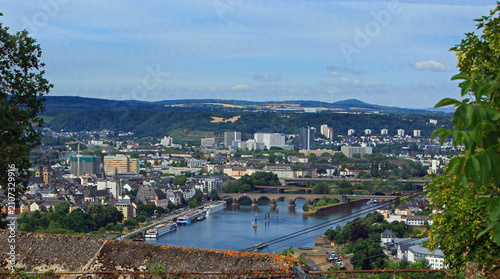 Photos Panoramic view from the hilltop in Koblenz overlooking the Moselle and Rhine Riv