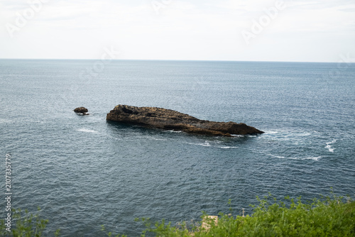 Bild auf Leinwand Rocky islet in the Atlantic Ocean, Biarritz, France