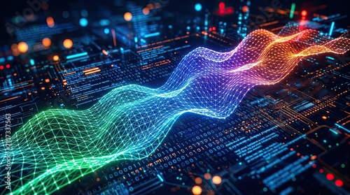 India independence day futuristic digital network data stream illustration