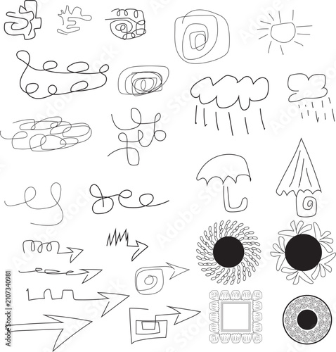 Hand Drawn Doodle Elements Collection Vector