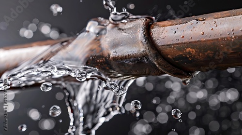 Plumbing emergency  water pipe bursts and sprays water, leading to immediate response required
