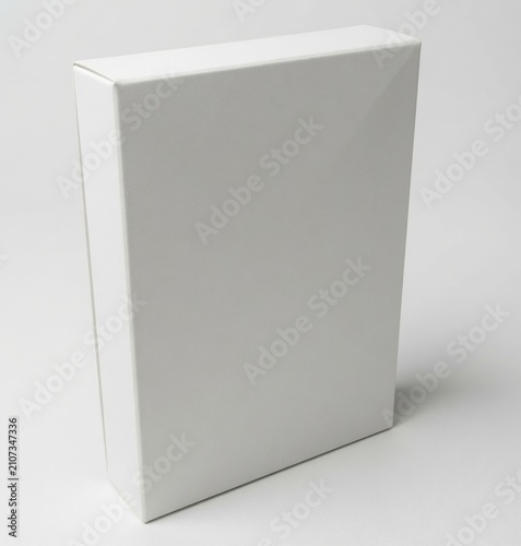 Blank white cardboard box