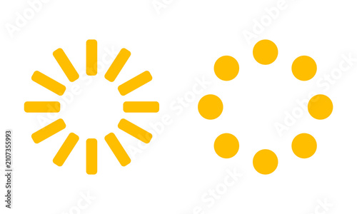 Foto Amber Loading Icons Set Isolated on Transparent Background PNG Progress Spinner