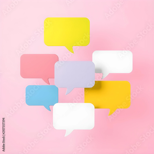Colorful blank speech bubbl...