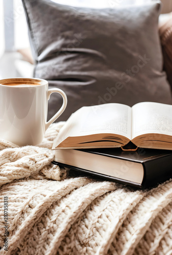 Cozy home scene with an ope...