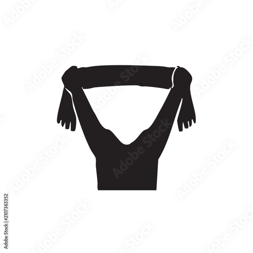 Photos Silhouette of a fan holding up a scarf at a sports match