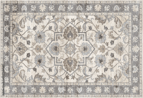 Obraz na plátne Persian Folk style traditional printed Carpet with trending colors and texture i
