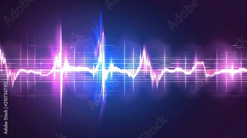 Digital audio waveform visualization on sound monitoring screen for enhanced audio analysis