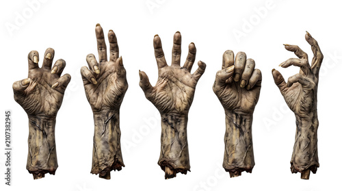 Scary zombie hands reaching out. Creepy monster limbs on a isolated transparent background png
