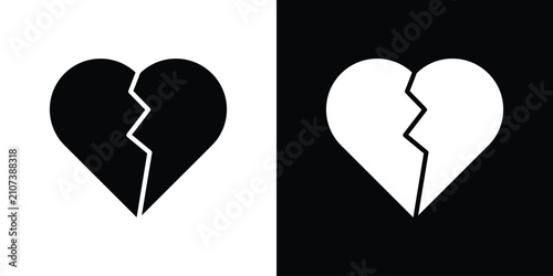 фотографія Broken heart icon minimal artwork collection