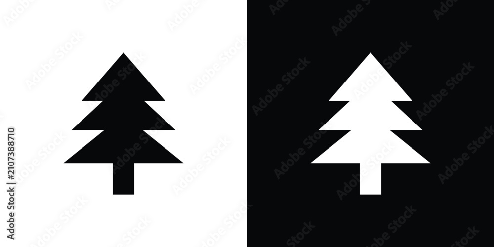 Fototapeta premium Tree icon flat symbols pack