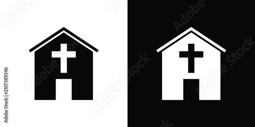 Foto Church icon thin pictogram series