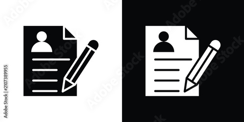 Tableau sur toile Job description icon thin pictogram series
