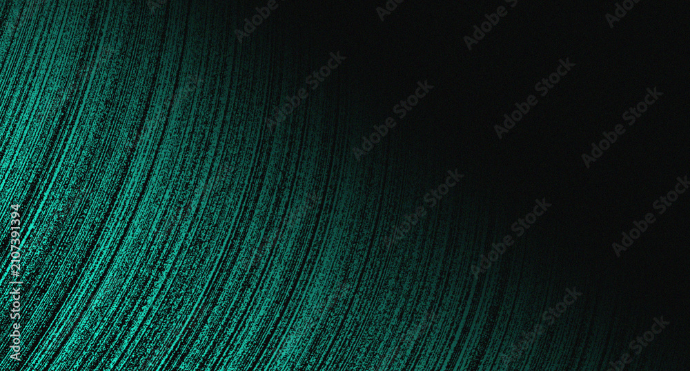 Obraz premium Dark Abstract Background with Curved Textured Teal Lines and Grain Effect