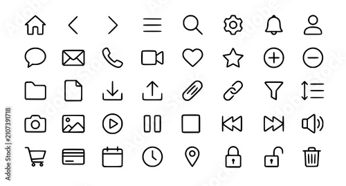 Minimal App UI Outline Editable Vector Icon Collection